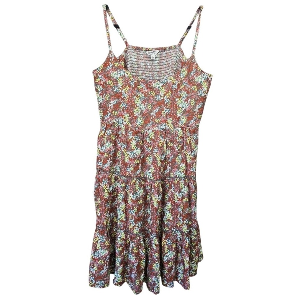 Wrangler Retro XL Boho‎ Floral Tiered Sundress Smocked Back 100% Rayon Rodeo